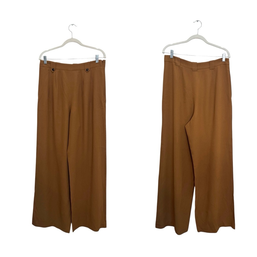 Sezane Loulou wide leg trouser in coffee - Picture 8 of 10